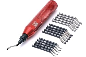 AFA TOOLING APPROVED FOR AUTOMOTIVE AFA Tooling - Deburring Tool with 15 Extra High Speed Steel Swivel Blades - Works on Metal, Resin, PVC Pipes, Copper, Plastic and 3D Printed Edges - Plumbing & 3D Printing Burr Removal Reamer Tool