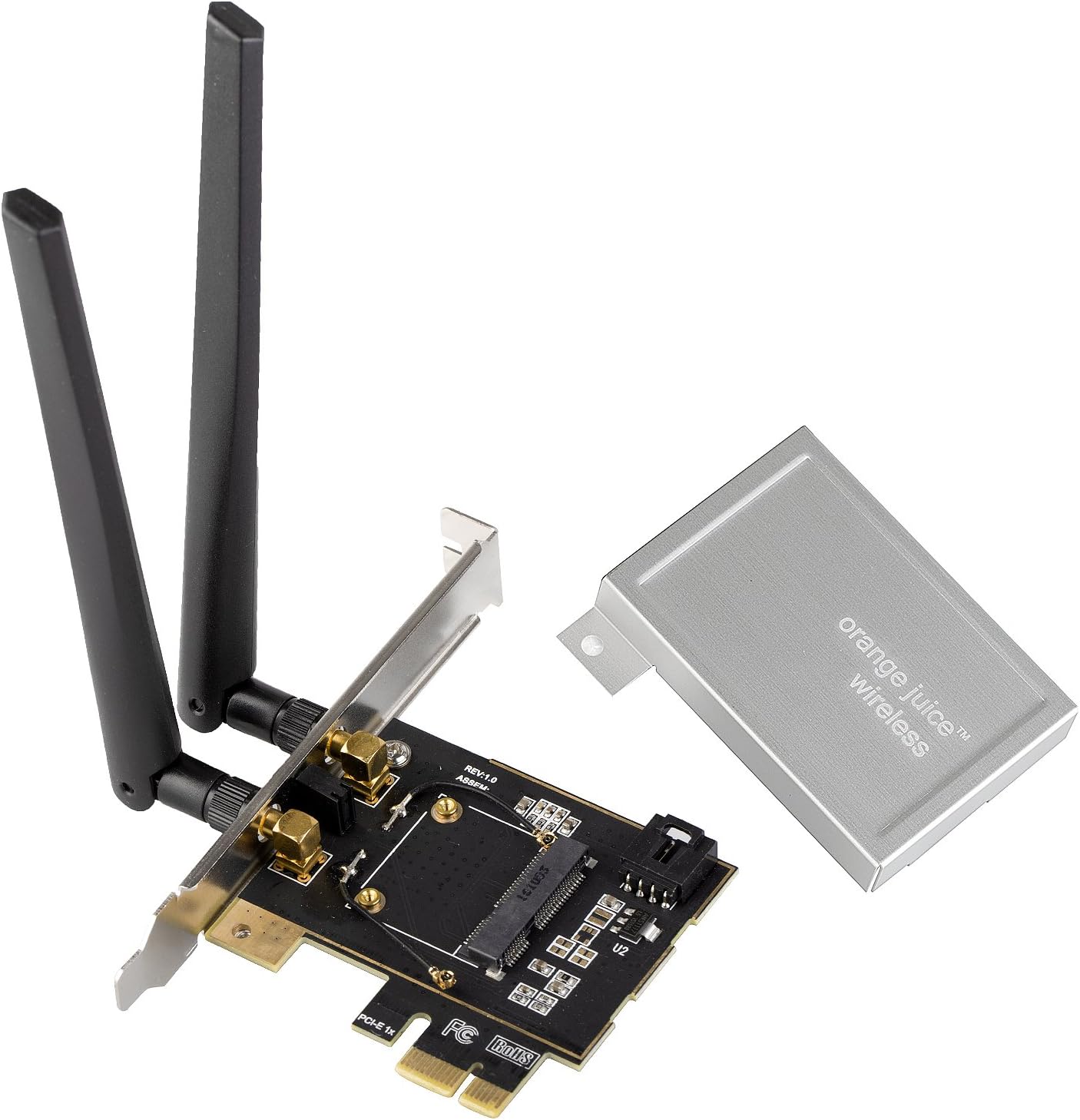 Half Size PCI-e to PCI Express X1 Converter Desktop Computer WiFi Bluetooth Wireless Card Network Adapter by Orange Juice Technology