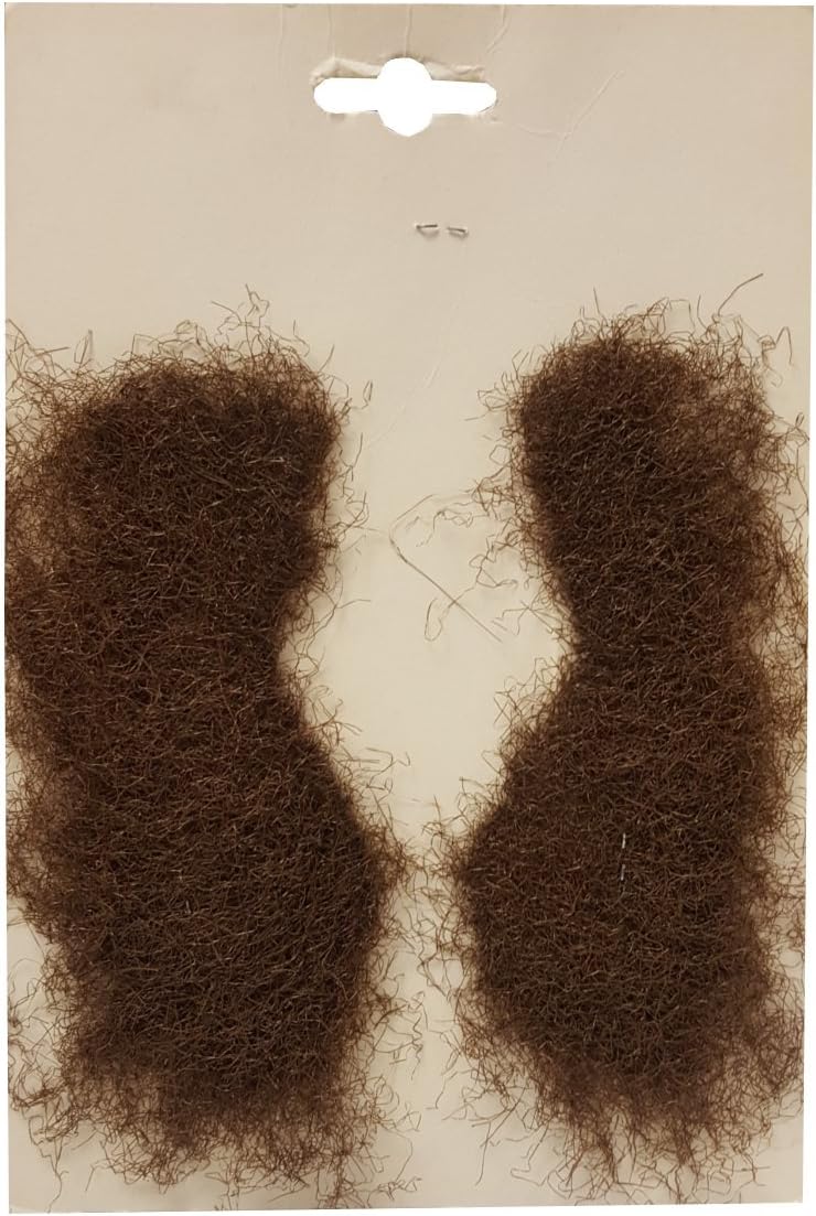 Steptoes - Brown Fake Self-Adhesive Mutton Chops Side Burns For Fancy Dress