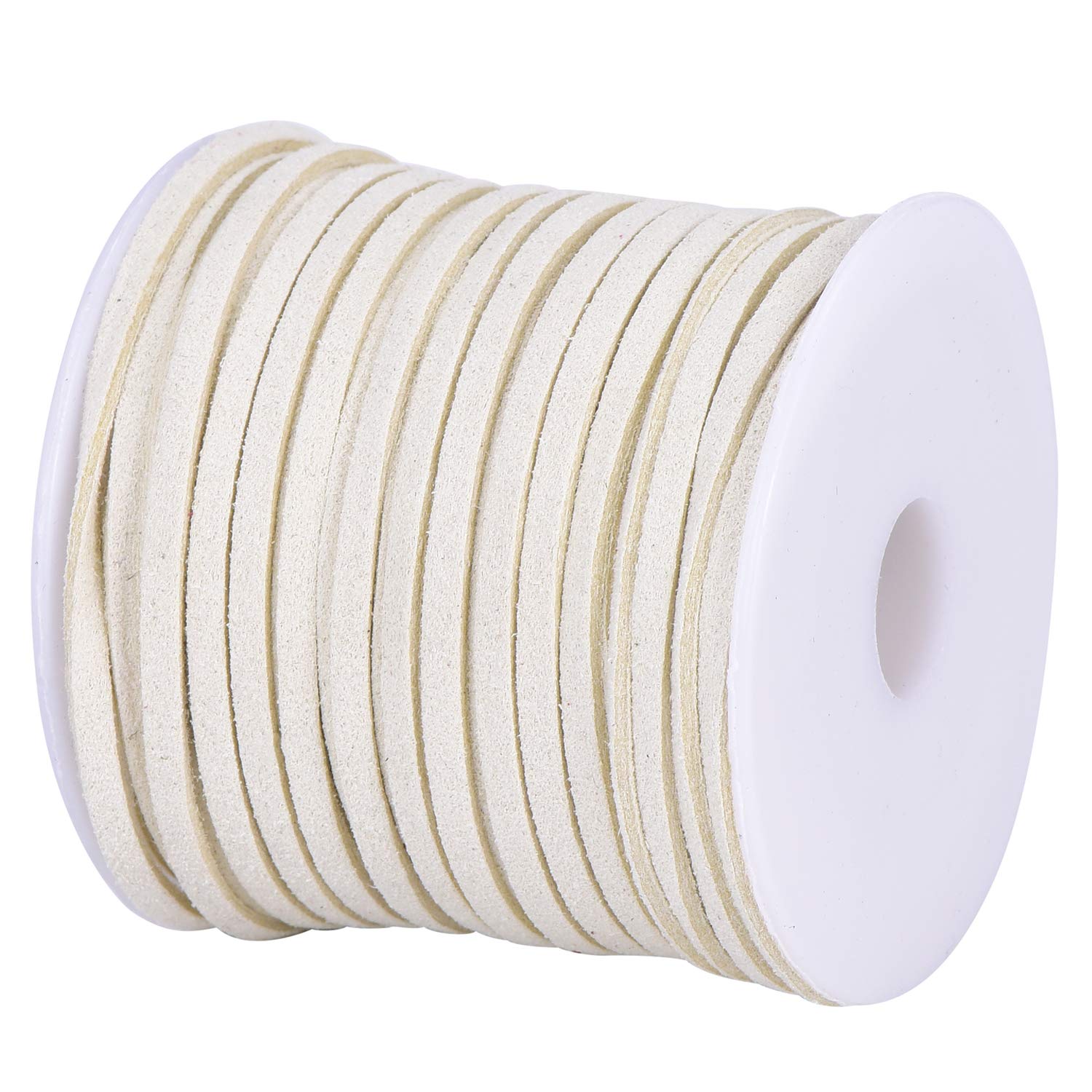 DonDon Velour Ribbon 0.12 inch (3 mm) DIY - 32.81 yd (30 m) roll - Cream