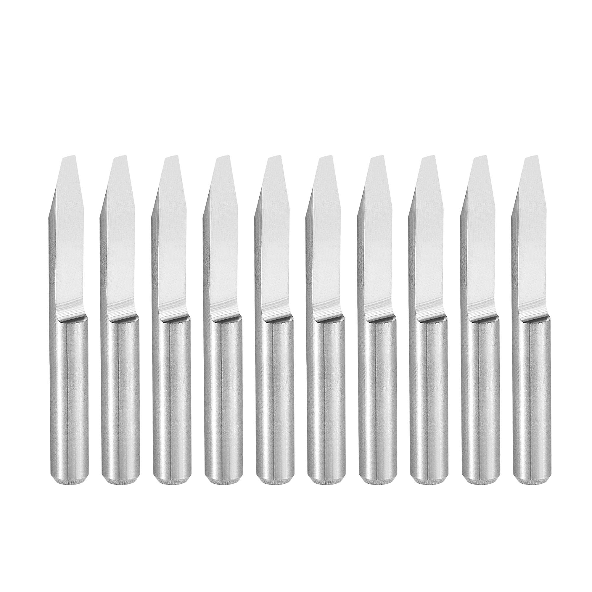 sourcing map Wood Engraving Bit Solid Carbide 3.175mm 1/8" Shank, 30 Degree 1.5mm Tip CNC Router Tool for Acrylic PVC MDF PCB Wood Carving, 10pcs