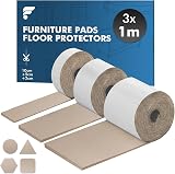 shinfly Furniture Pads Floor Protectors 3 Rolls 1M Self-Adhesive Brown