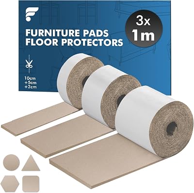 shinfly Furniture Pads Floor Protectors 3 Rolls 1M Self-Adhesive Brown