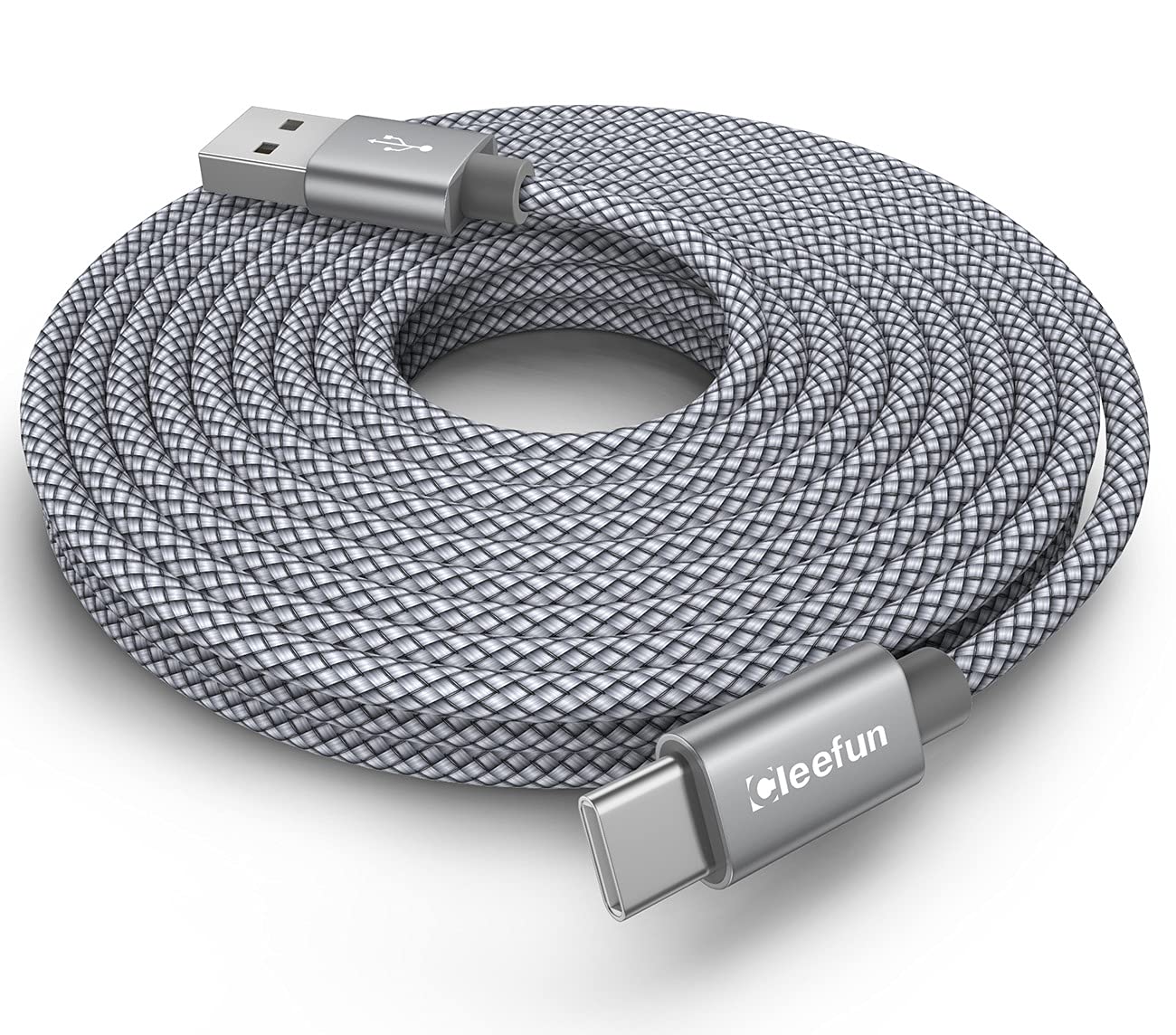 CLEEFUN 6m/20ft Extra Long USB C Cable, Premium Nylon Braided USB-A to Type-C Fast Charging Charger Cord for Samsung Galaxy S/A/Note/Tab,Xperia,Pixel, PS5, Switch,and More USB C Smartphone,Tablet
