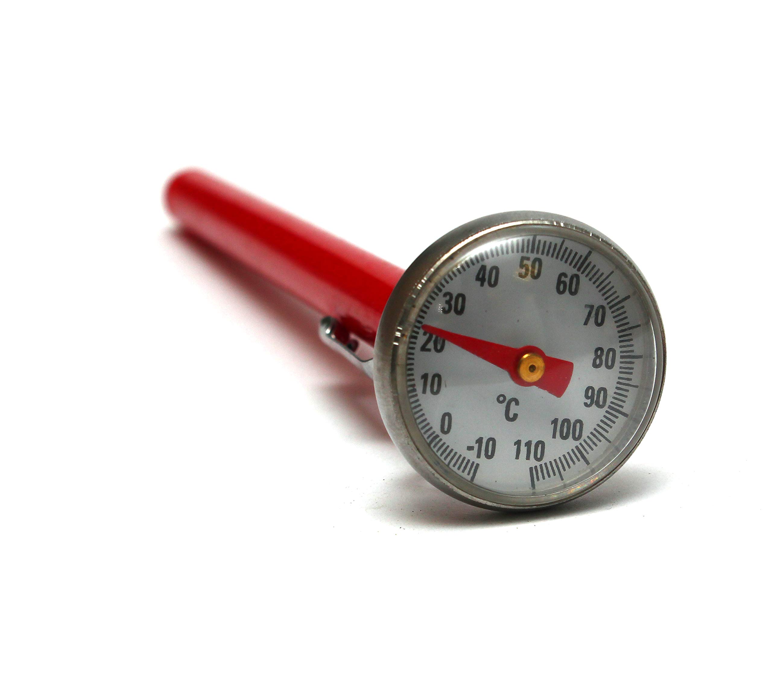 Mate Green Analogue Tea Thermometer in a 15 cm Long Pen case, Red and Silver