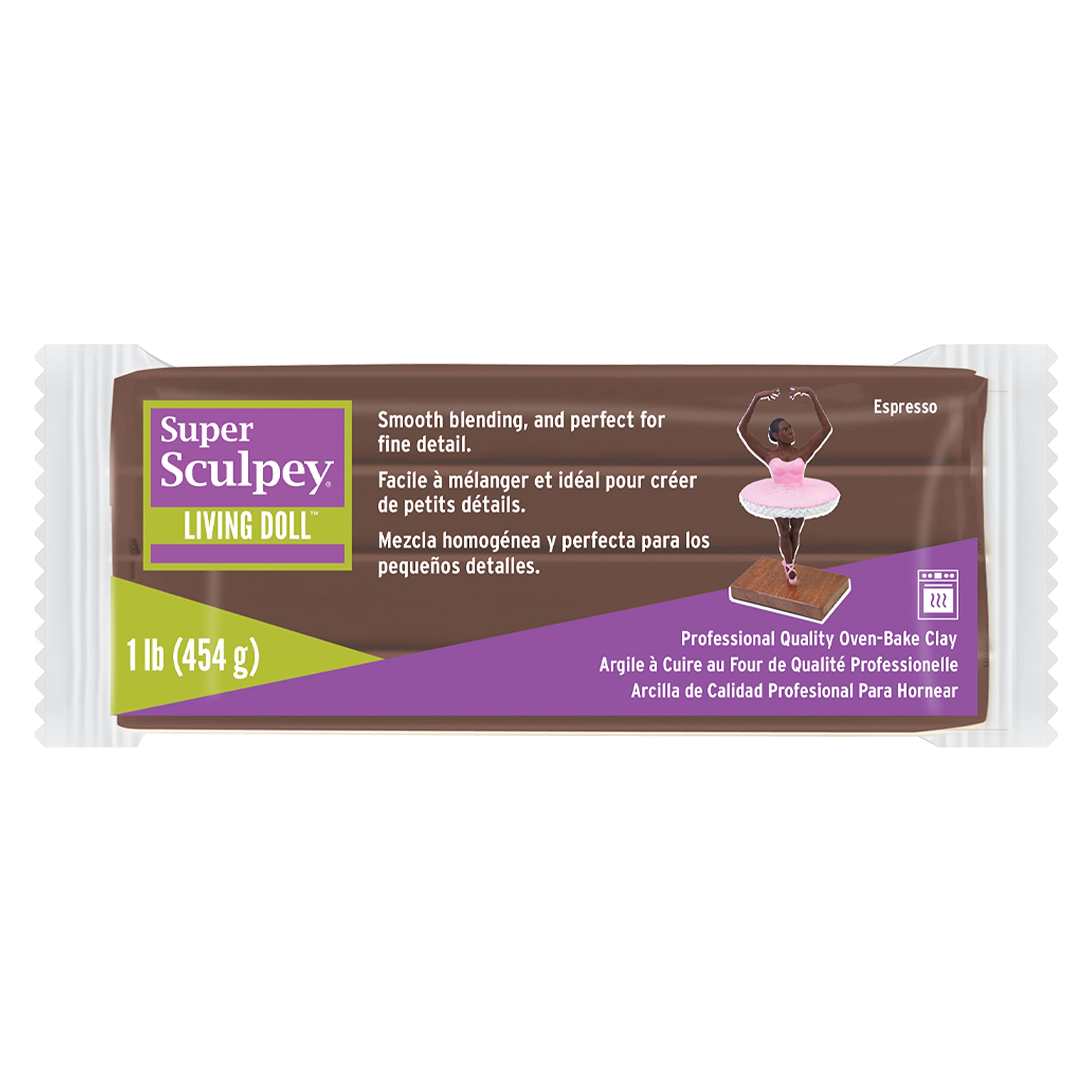 Sculpey Super Living Doll 1lb Espresso, Clay