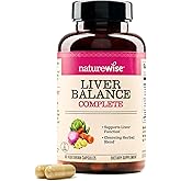 NatureWise Liver Balance Detox Supplement - Triple Repair Formula with Milk Thistle, Dandelion, Turmeric, Artichoke, Reishi Mushroom & Kudzu, Vegan - 60 Capsules[30-Day Supply]