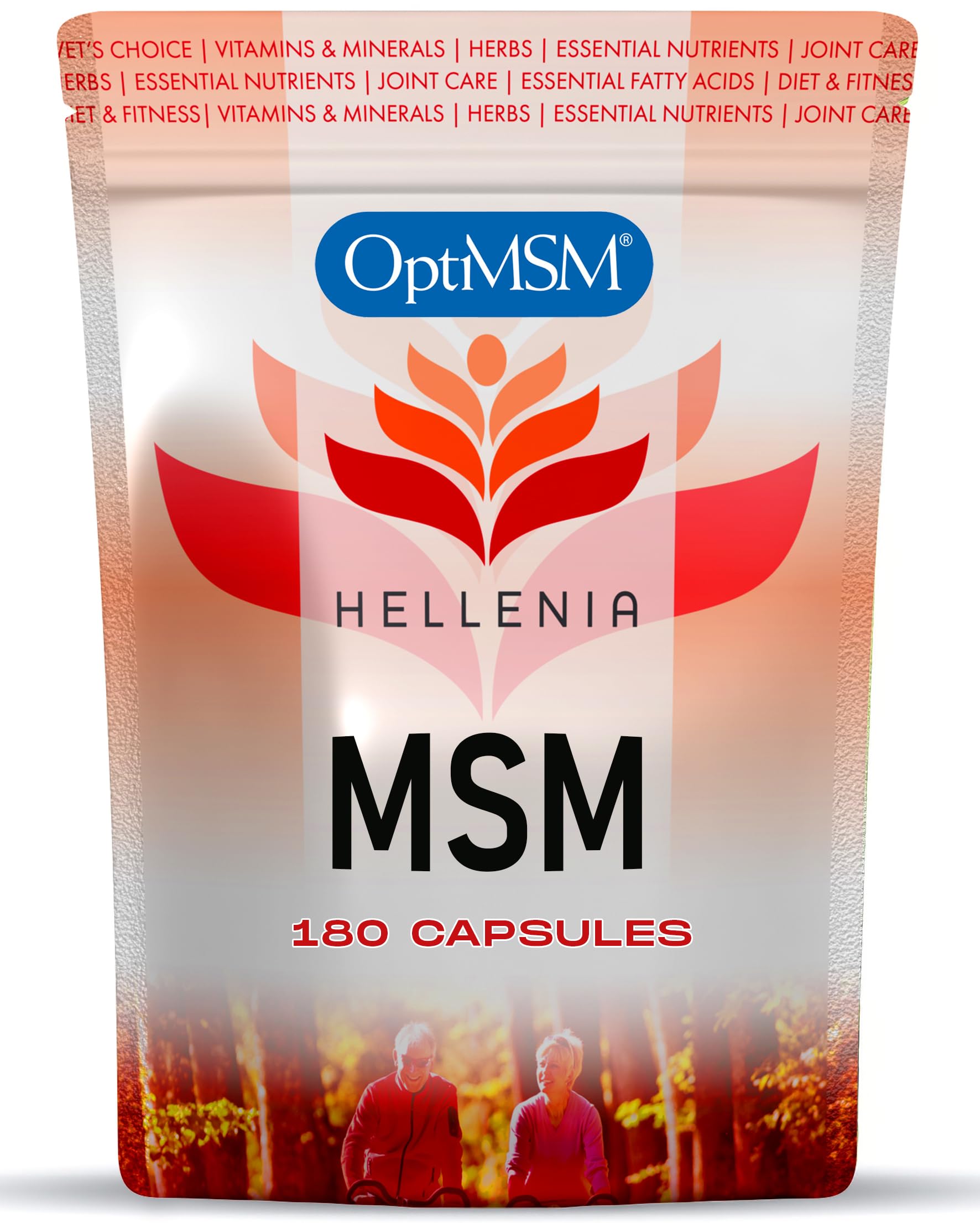 MSM Capsules Using Branded OptiMSM - 180 Capsules | 100% Pure Methyl Sulphonyl Methane | The Purest, Most Researched MSM, No Additives & Non-GMO | Suitable for Vegans