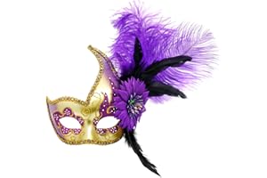 Coddsmz Women Feather Masquerade Mask Venetian Party Mask Mardi Gras Masks Princess Fancy Dress Mask Halloween Costume Mask