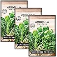 Sow Right Seeds - Arugula Seeds for Planting - Non-GMO Heirloom Seeds with Instructions to Plant a Home Vegetable Garden - Indoors, Hydroponics or Outdoors - Salad Greens - Grow Kitchen Herbs (3)