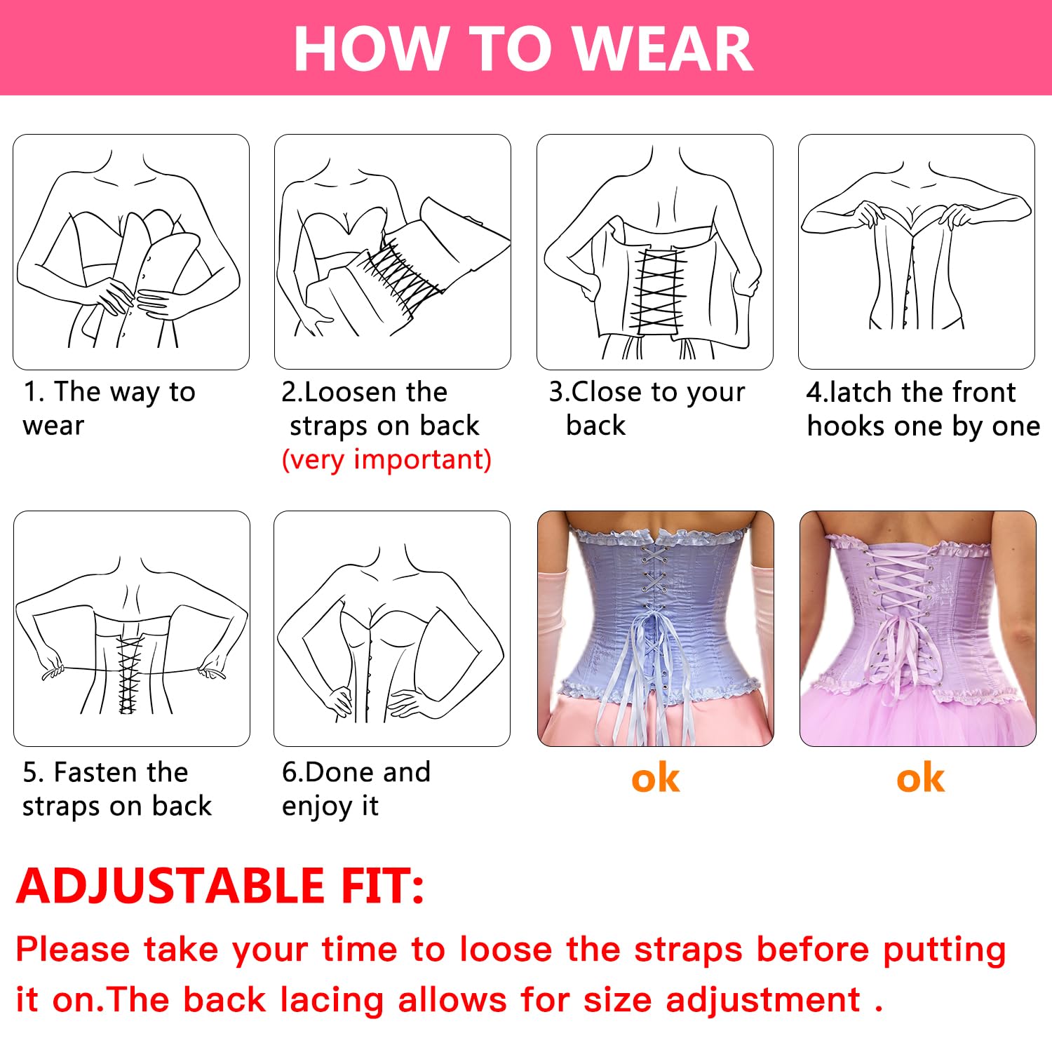 SZIVYSHI Corset Tops for Women, Bustier Shapewear Lingerie, Lace Waist Push Up Bodysuit