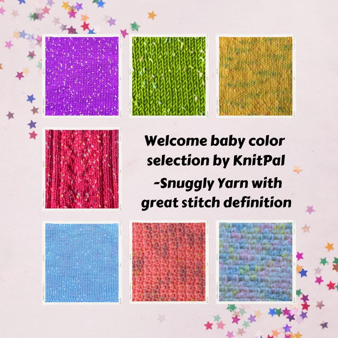 Tweed Twinkles Soft Baby Yarn for Crocheting, 8-Pack (696Yds / 400G), Free Patterns - Acrylic Baby Blanket Knitting Yarn with Flecks - Size 3 DK Light Worsted Weight - Creamy White
