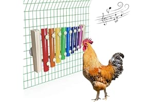 Vehomy Chicken Xylophone Toy for Hens Wood Xylophone Toy with 8 Metal Keys Chicken Coop Pecking Toy Chicken Coop Pecking Toy