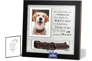 Skittypurr Dog Loss Gifts,Pet Memorial Frame with Collar Holder,Dog and Cat Collar Memorial Frame,Pet Memorial Gift for Dogs,Pets Loss Sympathy Gift for Pet Lover,Dog Moms-TSMW