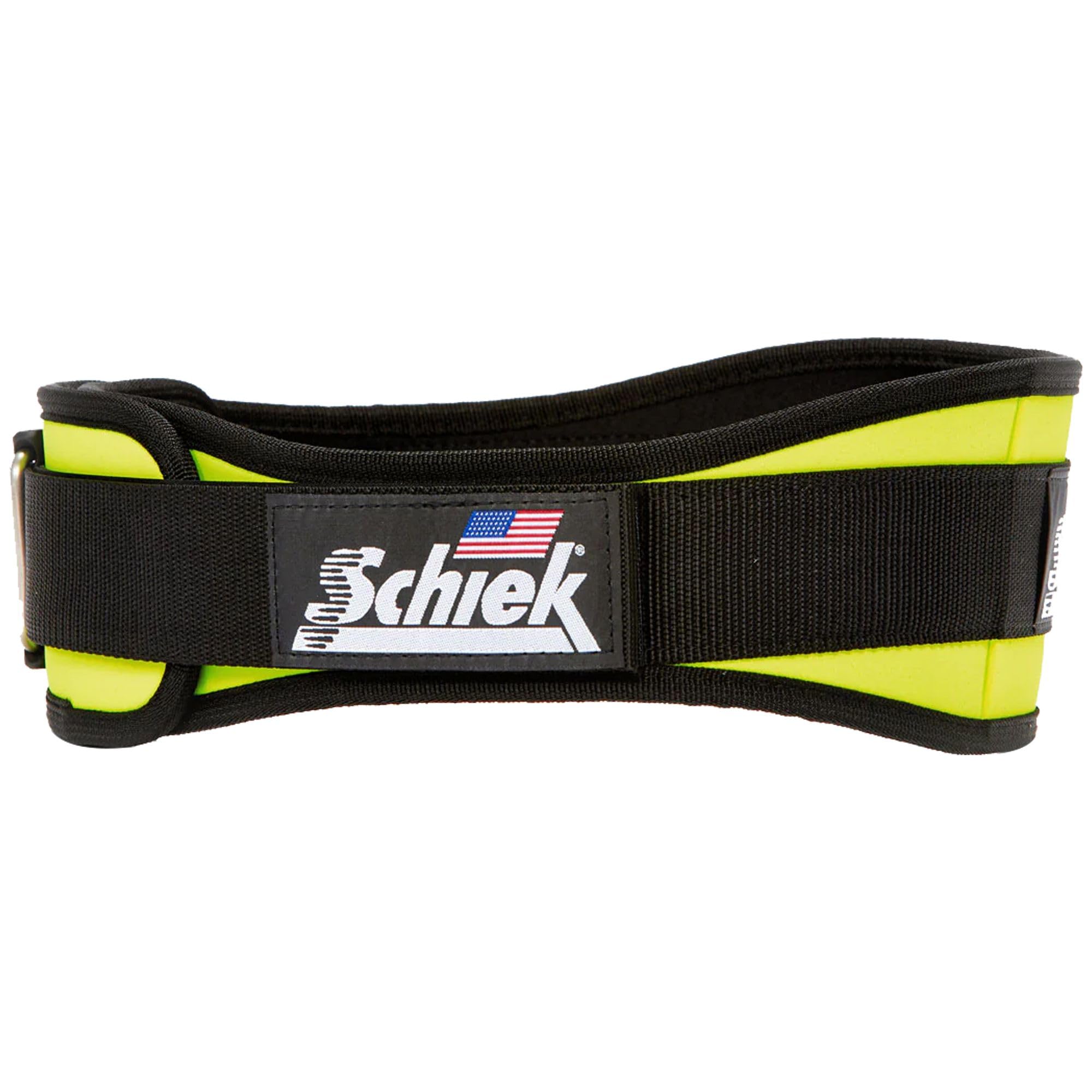 Schiek Sports Weight Lifting Belt Model 2004 in Neon Yellow Size Large