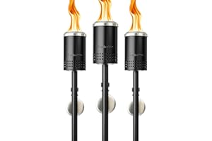 Solo Stove Mesa Torch, 3 Pack | Backyard Torches for Outside, 5 hr Burn Time, Cold-Rolled Steel, Incl. 3 Torches, 3 Ground Stakes, 3 Fuel Funnels, 9 Wicks, Adjustable Height: 37.75-52.5 in