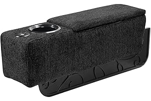 ARMRESTO Multifunctional Sofa Armrest, Couch Armrest with Wireless Charge Stand, Removable Couch Caddy with Storage,Including LED Reading Light, Latte