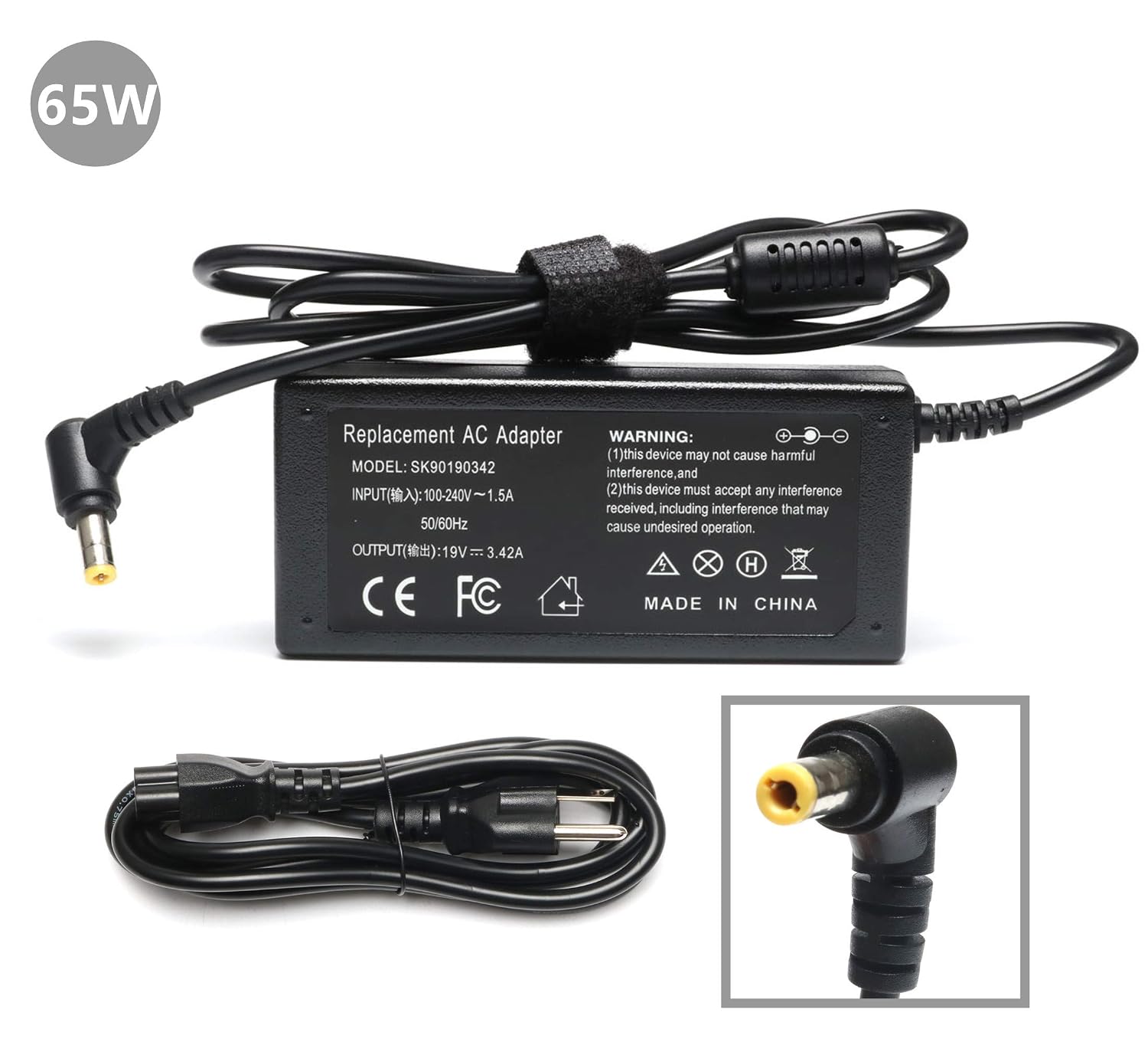 Chargeur Secteur 65W 19.5V Pour ASUS VivoBook/X201e/Zenbook - Connecteur 4.0x1.35mm