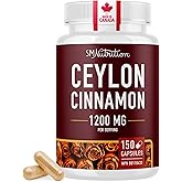 Extra Strength Organic Ceylon Cinnamon Capsules | 1200mg | Sugar Control Support | True Sri Lanka Ceylon Cinnamon Powder | Ci