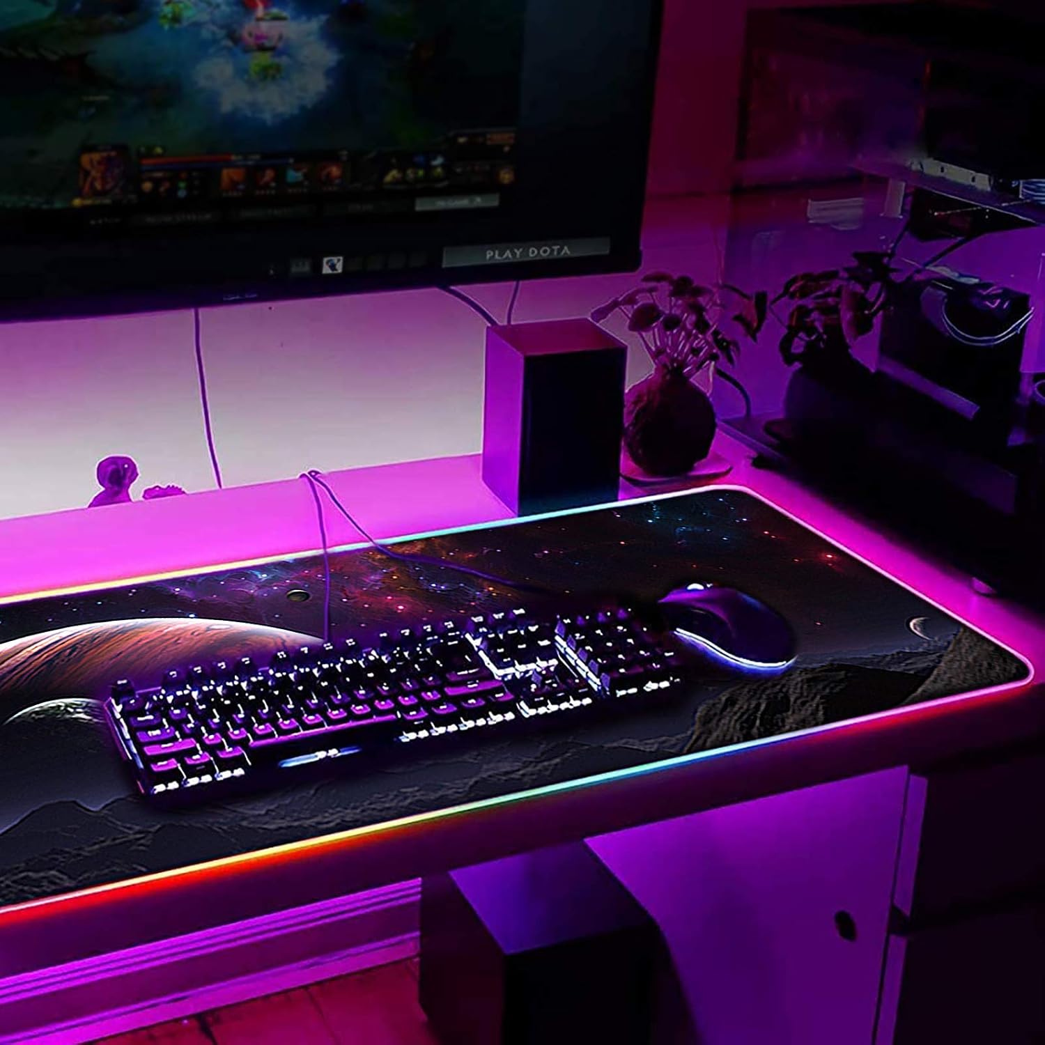 DORRISO Large RGB Gaming Mouse Pads 800x300x4mm Led Mousepad Soft Computer Keyboard Mice Mat for Macbook PC, Laptop - Image 3