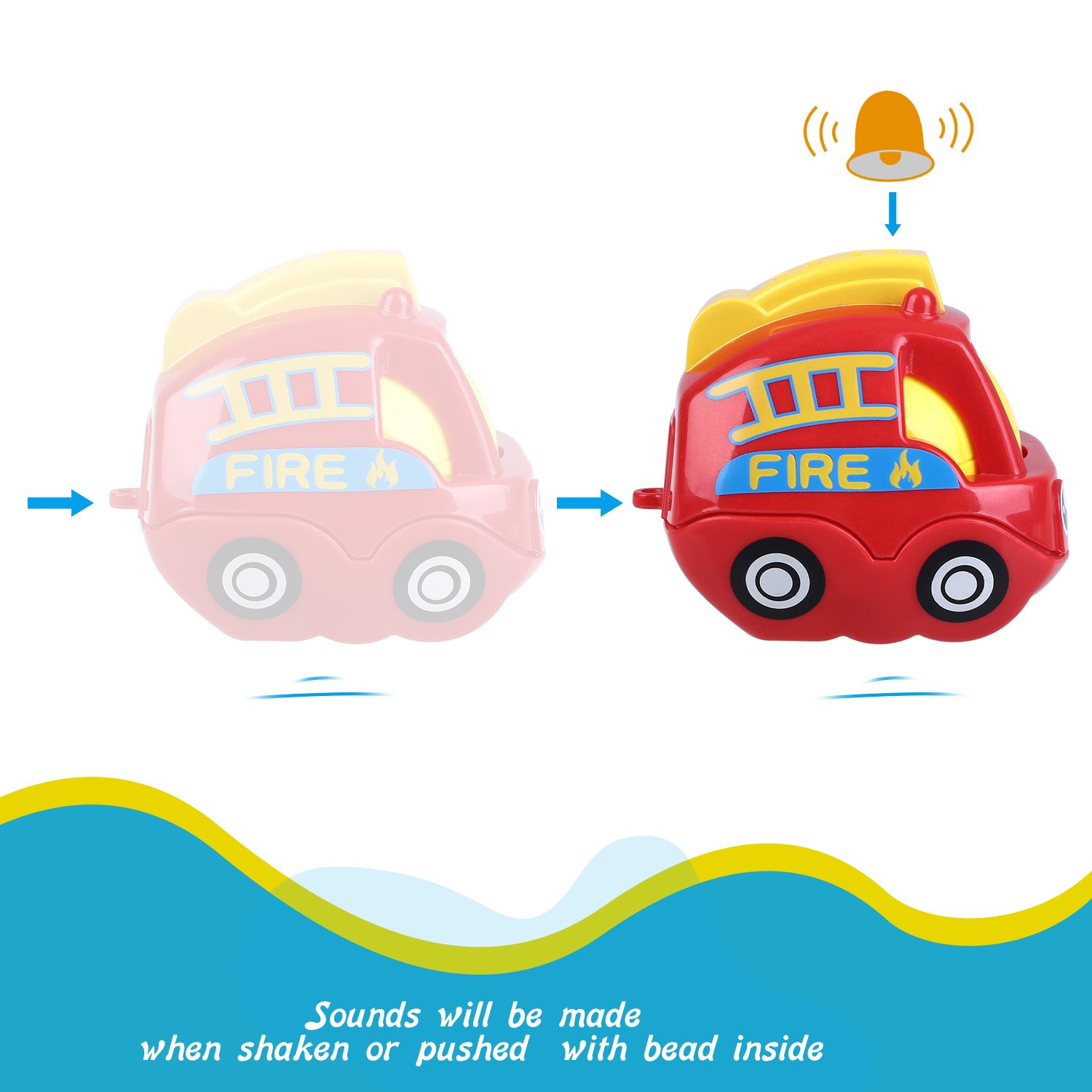 Peradix Children\'s Safe Water Toys 3 Pcs Floating Bath Toy, Fun Pool Game - Multi-coloured (Car)