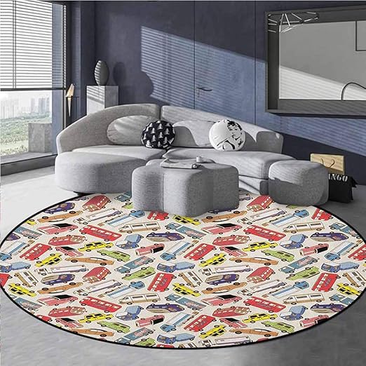 Cars Dazzle Area Rug Abstract Round Rug Transport and