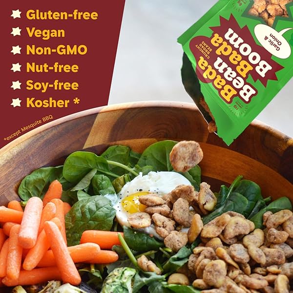 ENLIGHTENED BADA BEAN BADA BOOM ROASTED FAVA BEANS, DRIED BROAD BEANS – 110 CALORIES, 4G FIBER, 6G PLANT-BASED PROTEIN, GLUTEN-FREE, VEGAN, PLANT BASED SNACKS – 1 OUNCE (PACK OF 24)