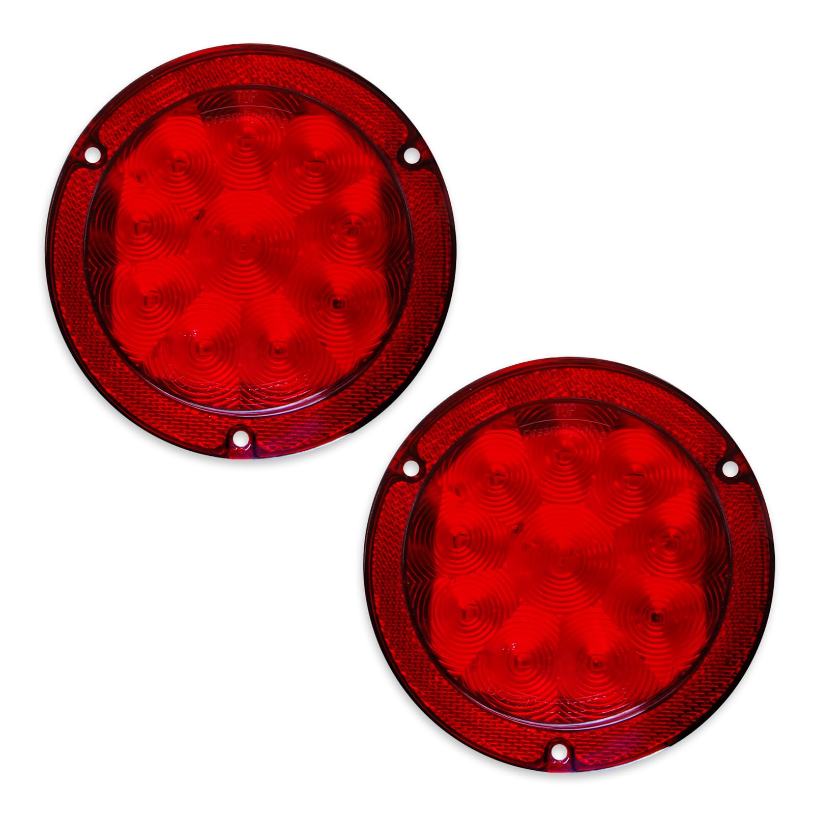 Photo 1 of Dream lighting 5.4 inch Trailer Tail Lights 2PCS LED Waterproof Round Stop Brake Turn Tail Light for RV Truck Van Camper Boat Lorry Dual Red Lighting, DOT approved, 12V 4.1 Watts