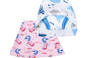 MOEMOE BABY Girls Potty Training Diaper Skirts 2 Packs Cotton A-Shape Training Underwear