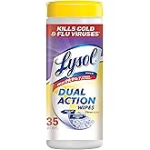 Lysol Dual Action Disinfecting Wipes, Citrus, 35 ct (Pack of 2)