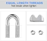 TERF M12 Galvanized U-Bolt Saddle Fasteners 4 Pcs for Ø12mm Wire Rope view 3