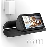 HomeMount Echo Show 5 Wall Mount - Space Saving Smart Home Holder Compatible with Google Nest Hub & Portable Speakers & Show5 (1st & 2nd & 3rd) (Black Medium Shelf 6.5 * 5.1inch)