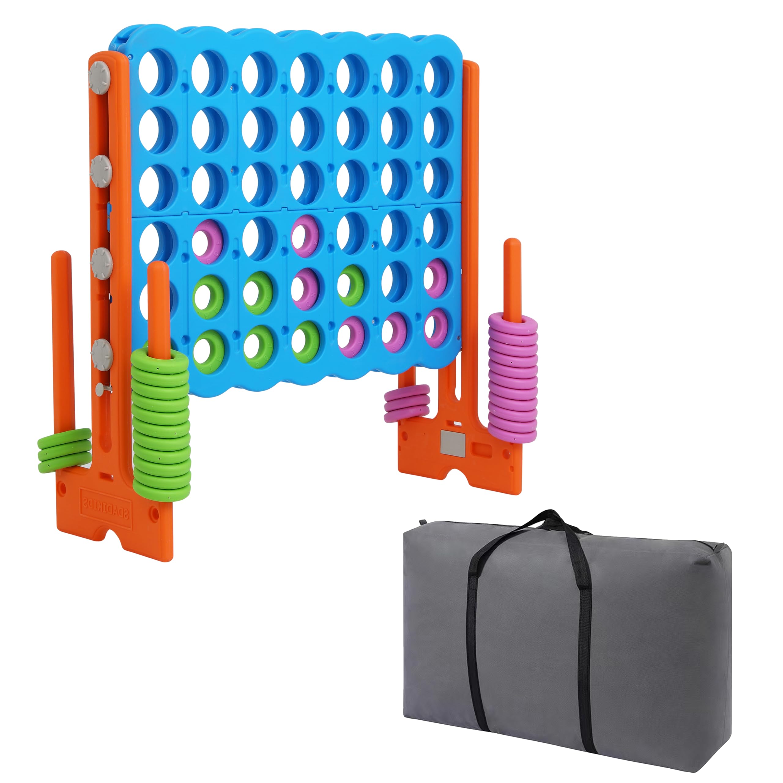 SDADI Jumbo 4 in a Row Game, 4-to-Score Giant Game Set with Adjustable Height (2.5-3.5 FT) for Kids & Adults, Indoor/Outdoor Connect Game with Quick-Release Slider, Perfect for Family and Party Games