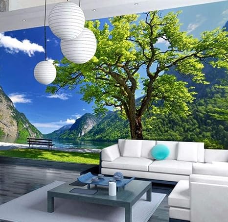 Amazon Sunkuxc カスタム写真壁紙壁画自然風景中国風大壁画絵画公園風景山と水研究室 280x0cm 壁紙