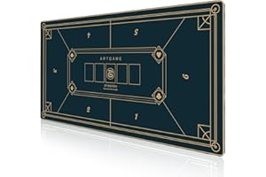 ARTGAME Texas Hold'em Poker Mat | Portable Poker Table Top, 45'' Round, Water Repellent, Noise Reduction, Family Entertainment, Casino,Blue