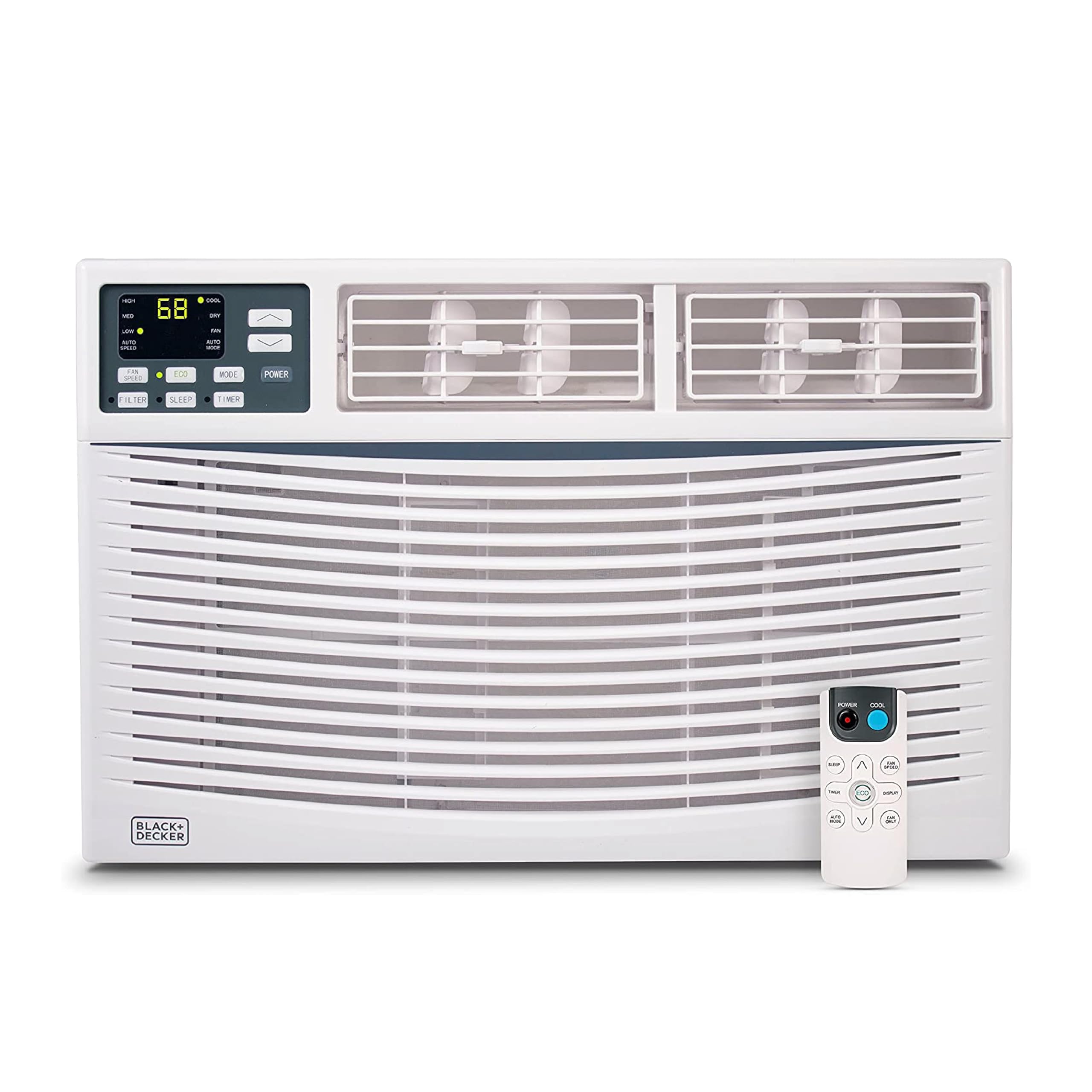 BLACK+DECKER BWAC08WT6 8000 BTU Window Air Conditioner Unit, AC Cools Up to 350 Square Feet, Energy Efficient, White