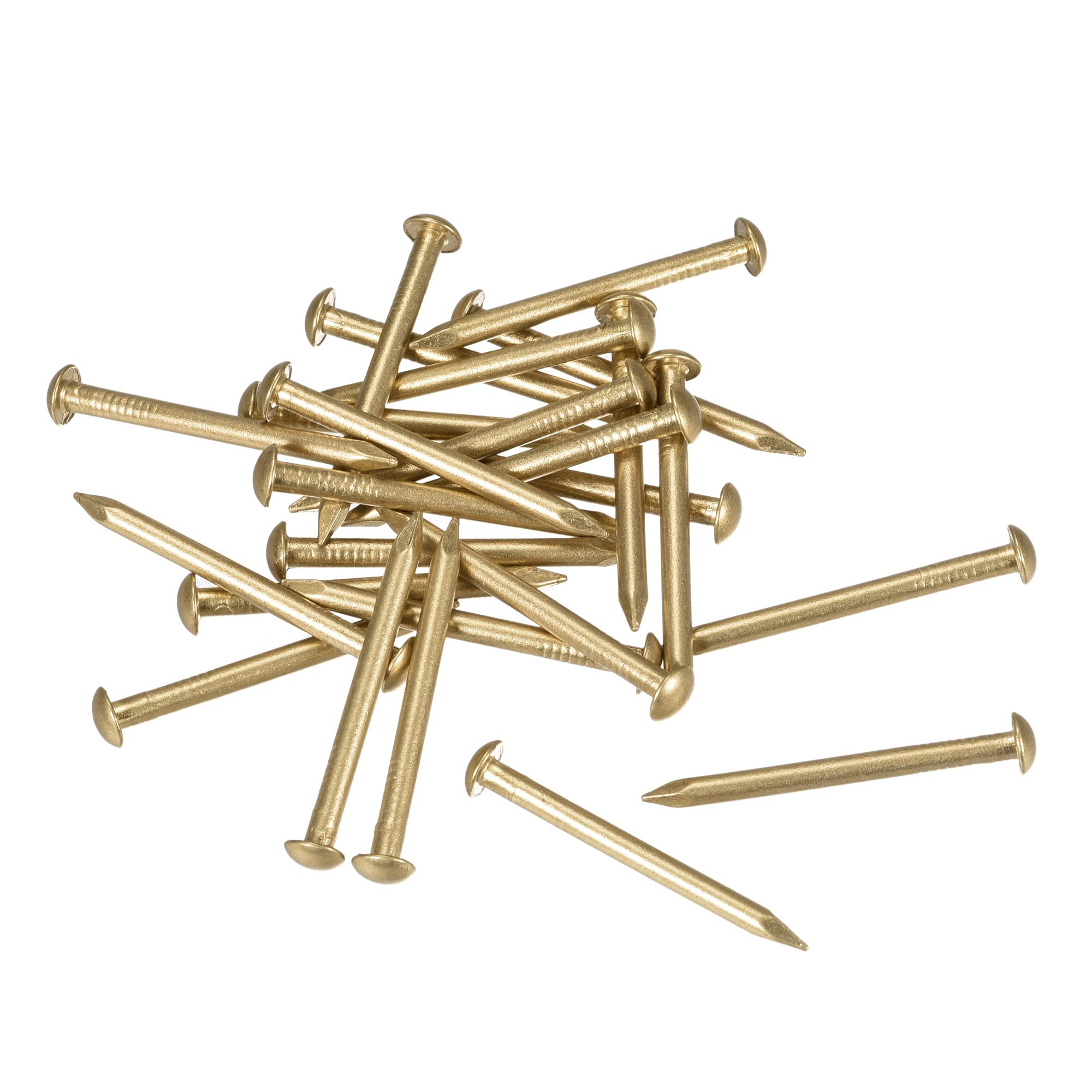 sourcing map Small Tiny Brass Nails 2.8x35mm for DIY Decorative Pictures Wooden Boxes Household Accessories 25pcs