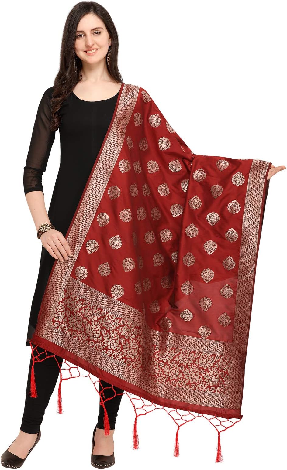 KANCHNAR Women's Poly Silk Dupatta