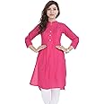 Chichi Embroidered Women's Tunic Top Kurti Blouse, Rose Red, M