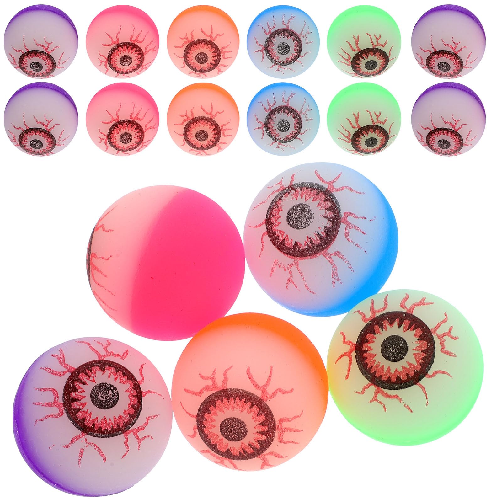 NUOBESTY Halloween Bouncy Eyeballs Glow in The Dark Bouncing Balls Scary Eyes Trick or Treat Toy for Halloween Party Prank Prop Christmas Supplies 10pcs Random Color
