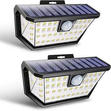 Babacom Luz Solar Exterior con Sensor de Movimiento, 48 LEDs Foco Solar Exterior [2-Paquete], Luces Solares Impermeable Inalámbrico con Gran Ángulo 270º de Iluminación y 3 Modos para Jardin Yarda: Amazon.es: Electrónica