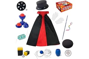 Heyzeibo Magic Kit for Kids - Magic Tricks Games Toy for Girls & Boys, Magician Pretend Play Dress Up Set with Magic Props & 