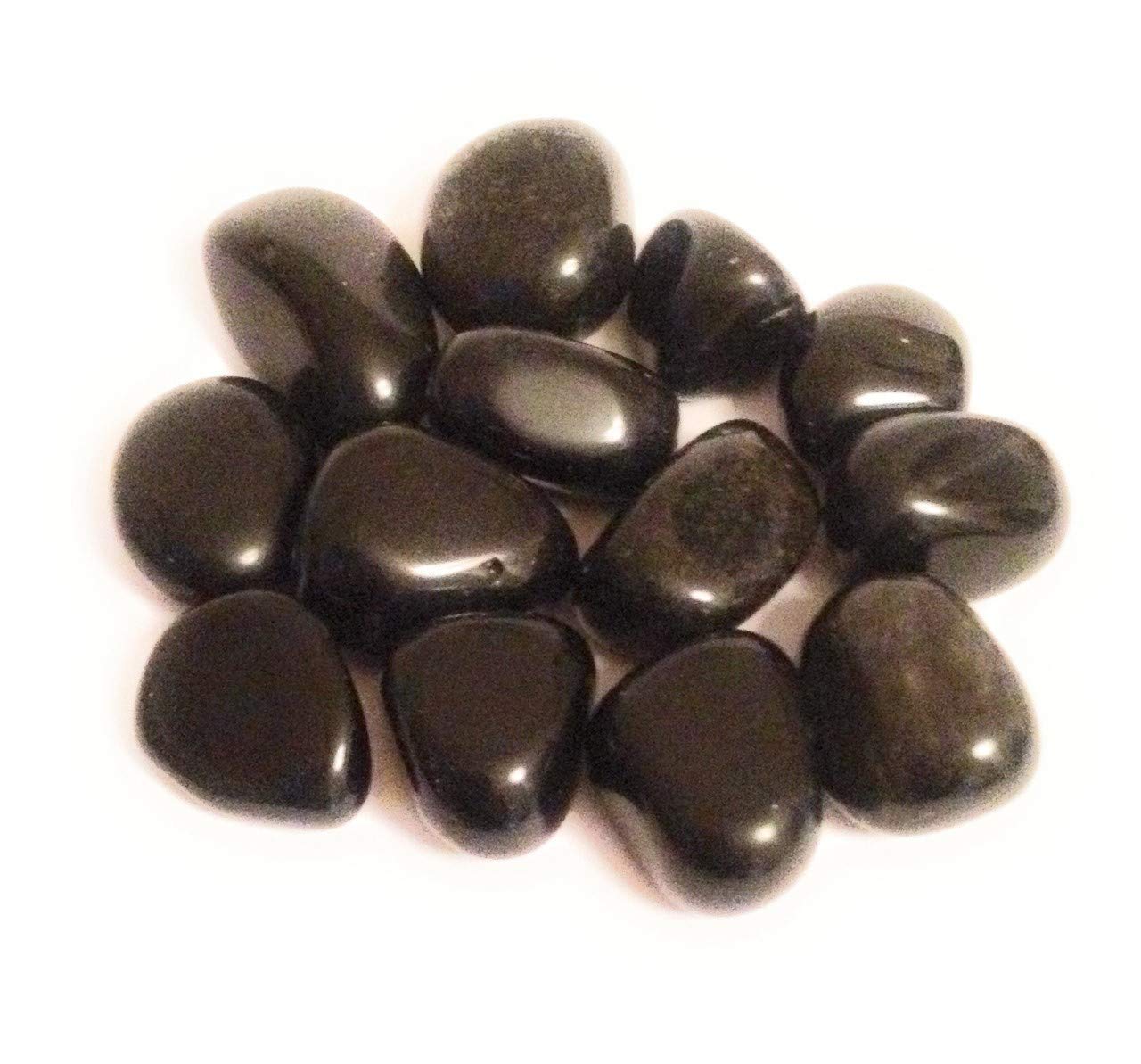 5 x Black Obsidian Tumble Stone Crystal - Healing Crystal - Purification, Fulfilment, Manifestation - Crystal Therapy Tumblestones