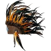 Novum Crafts Feather Headdress | Native American Indian Inspired | Choose Color
