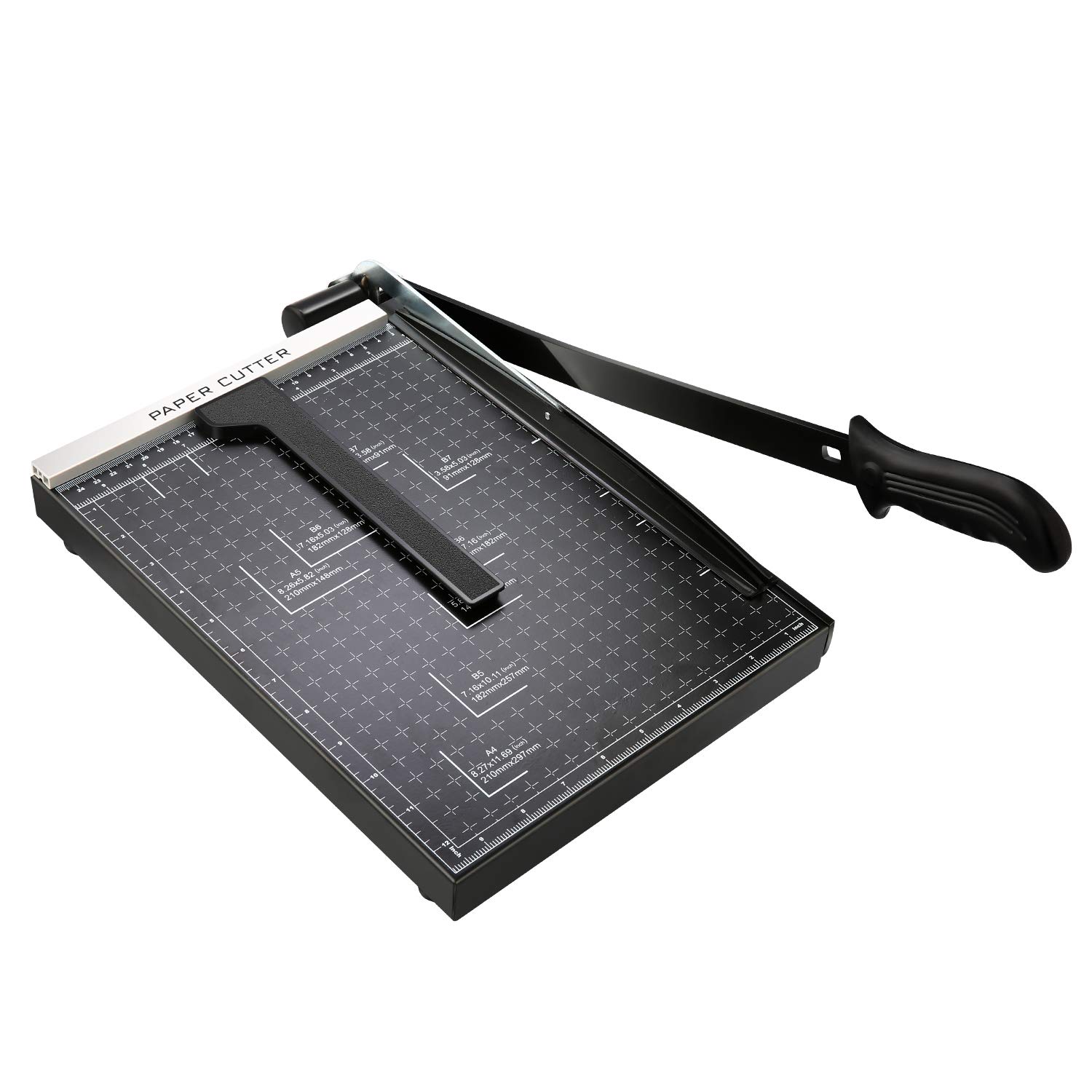 Paper Trimmer, 12" Metal Base A4 Paper Cutter Guillotine for Home Office, 10 Sheet Capacity