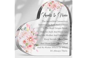 TILLFURU Best Aunt Gift from Niece,Aunt Birthday Gift,Aunt Home Decor Acrylic,Thank You Gift for Aunt,Aunt Floral Paperweight,Aunt Mothers Day Gift