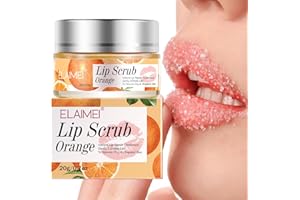 MIELIKKI Lip Scrub, Lip Scrubs Exfoliator, Sugar Lip Polish, Lip Exfoliator Scrubber for Chapped and Dry Lips, Lip Moisturizer, Lip Care Products, Orange