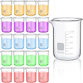 Tanlade 20 Pcs Glass Lab Beakers, Borosilicate Graduated, 100ml | Heavy Duty with Printed Scale, Precise Measuring for Chemistry Experiments, Laboratory Classroom or Home Science Projects