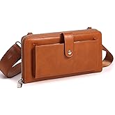 UEIRY RFID Crossbody Wallet Wristlet Purse for Women,Vegan Leather Small Clutch with Phone Pocket Multiple Credit Card Slots