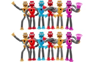 ONKULL 8PCS Pop Tubes Suction Cup Robot Toys Robot Pop Tubes Fidget Tubes Sensory Toys Pack Shape Changing Telescopic Tube Imaginative Play Stimulating Creative Learning Fidget Toys for Girls Boys